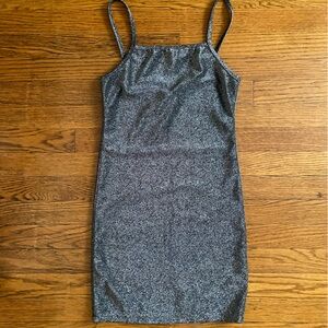 Black Silver Sparkly Mini Dress